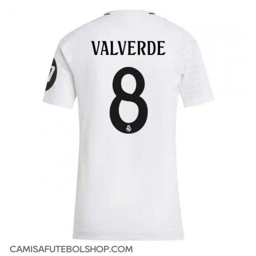 Camisa de time de futebol Real Madrid Federico Valverde #8 Replicas 1º Equipamento Feminina 2024-25 Manga Curta